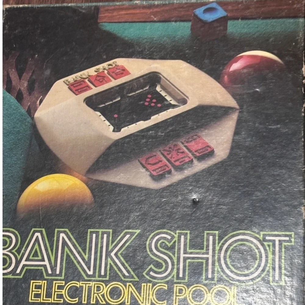 Vintage 1980 Parker Brothers Bank Shot Electronic Pool Handheld Game orig. box